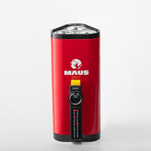 Maus Xtin Grand fire extinguisher large. Red with handle.